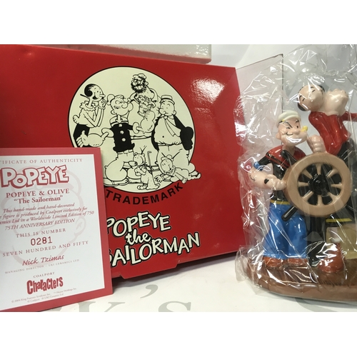 493 - A large collection of antique plates and the Popeye and Olive The Sailorman limited edition of 750 7... 