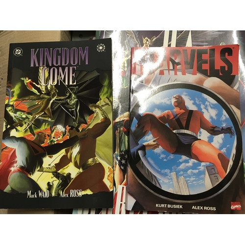 497 - A collection of graphic novels including Marvels graphic novel, DC Kingdom come novel, Wonder Woman ... 