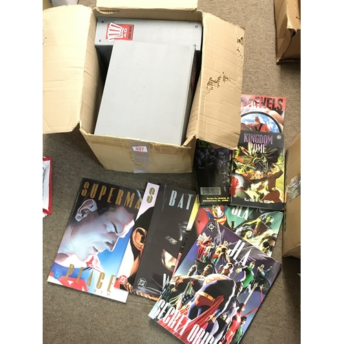 497 - A collection of graphic novels including Marvels graphic novel, DC Kingdom come novel, Wonder Woman ... 