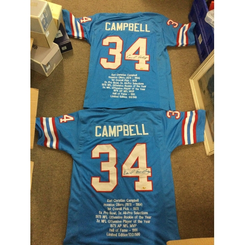 508 - A collection of items signed by Earl Campbell former professional American football player including... 