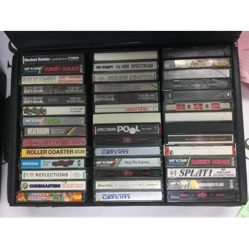 514 - A box of vintage computer games comprising many Sinclair Spectrum games.