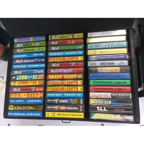 514 - A box of vintage computer games comprising many Sinclair Spectrum games.