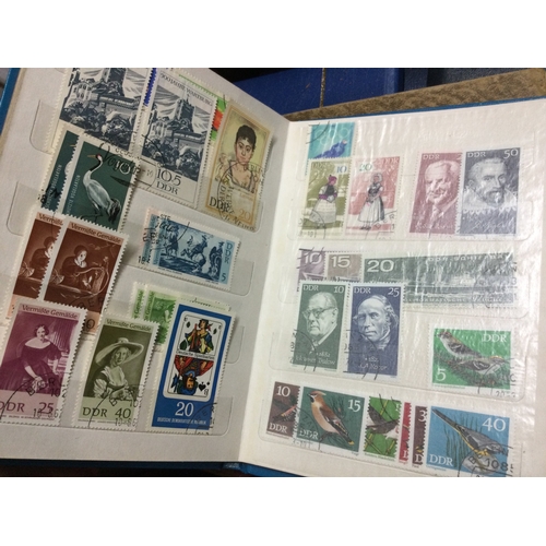 517 - A collection of used worlds stamps including loose and albums with French, Indian, Hungarian stamps ... 