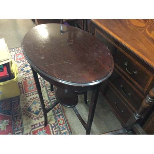 546 - A collection of furniture including a oak gate leg table envelope card table single chair And occasi... 