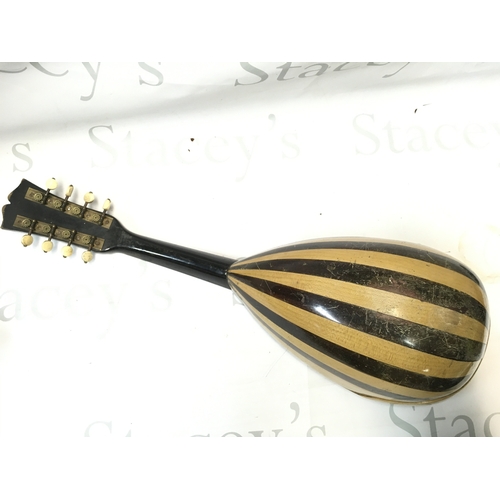 598 - A cased mandolin , 60cm long approximately