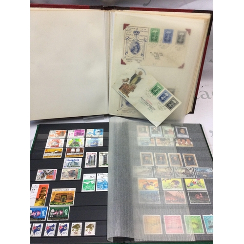 600 - A world stamp album containing stamps from Malta, Hong Kong, Churchman , Players cigarette cards