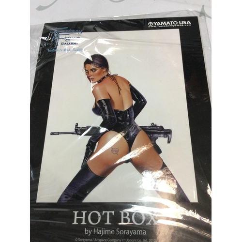 627 - A boxed fantasy figure gallery Hot Box figure by Hajime Sorayama, 45cm tall