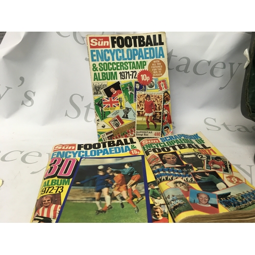 631 - A collection of vintage football books from the Sun about the premier league with some including 3D ... 