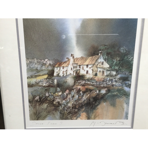 734 - Collection of artwork including a Framed signed and numbered print by Gillian McDonald , Stone Farm ... 