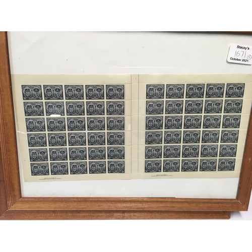 744 - A Collection of framed mint Australian stamps and German 1947 Leipzig Fair stamps, Jamaican stamps