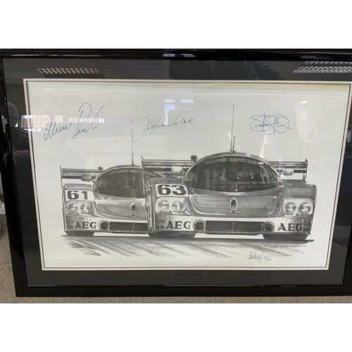 774 - Peter Ratcliffe pencil signed Formula 1 print, additional signatures 96cm x 82cm 147/200 and an Alan... 