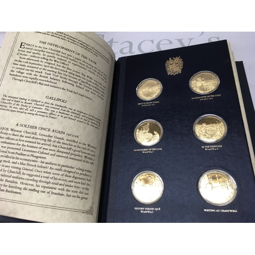 786 - The gilt set of the Churchill centenary medals (23 total) by John Pinches. Postage B