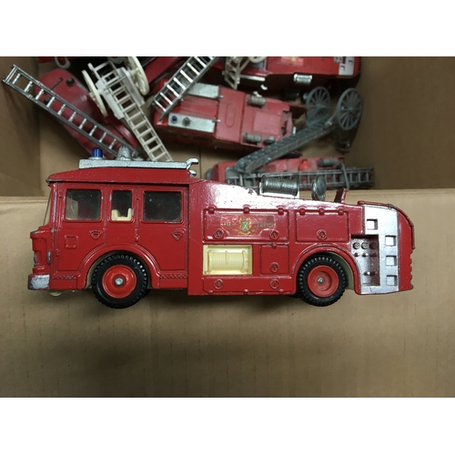 795 - A collection of vintage Dinky Firetrucks.