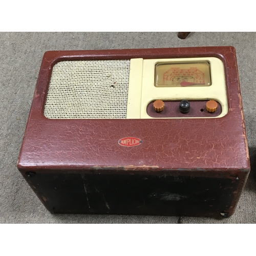 797 - A collection of music related items including a traditional antique BUSH radio, a 4 valve portable r... 