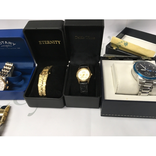 97 - A collection of assorted dress and fashion watches including Rotary and citizen etc. Postage B