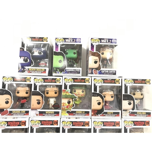 10 - A Collection of Boxed Funko Pop Figures Including Marvel. Stranger Things and Squid Games.