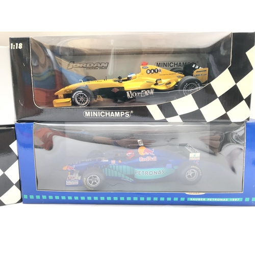 101 - 4 Boxed 1/18 Scale F1 Cars Including Minichamps and Onyx. No Reserve.