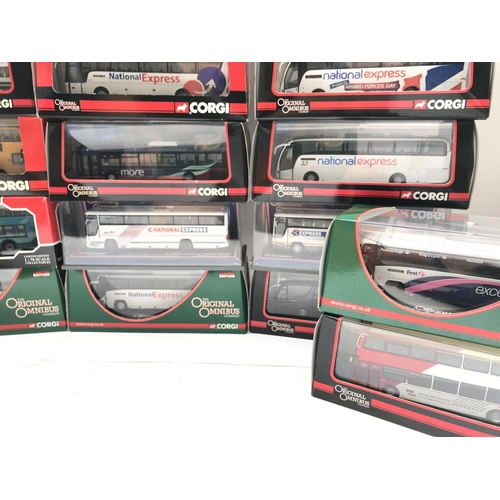 130 - A Collection of Boxed Corgi Original Omnibus including Buses and Coaches. No Reserve.