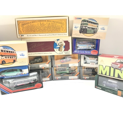 136 - A Collection of various boxed Diecast Including Corgi Classics. Original Omnibus. Maisto. Burago.etc... 