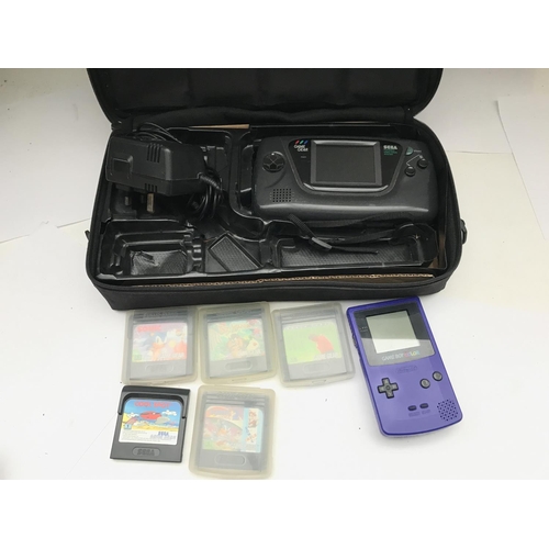 146 - A Seaga Game Gear With Games and a Nintendo Game Boy Color.