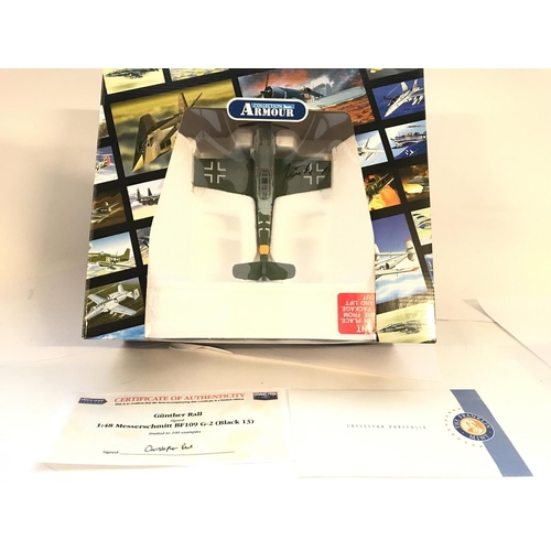 149 - A Boxed Franklin Mint BF-109 Messerschmitt. Signed By German WWII Pilot Gunther Rall. 1 of only 100.... 