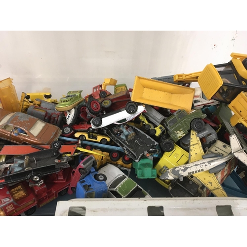 16 - A box of Playworn diecast cars and vehicles.