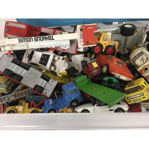 16 - A box of Playworn diecast cars and vehicles.