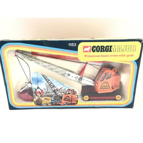 254 - A Boxed Corgi Priestman Boom Crane With Grab #1153.