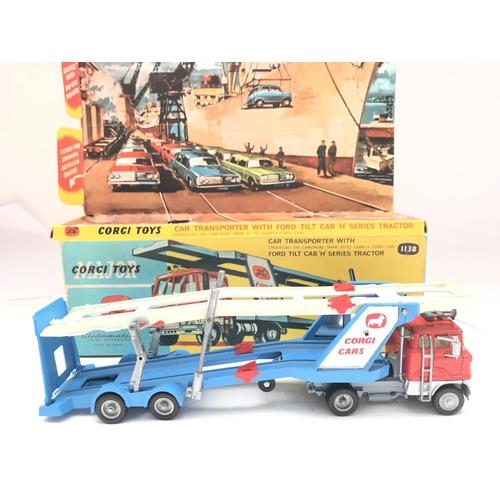 267 - A Boxed Corgi Car Transporter With Ford Tilt Cab H Series Tractor. #1138. No Reserve.