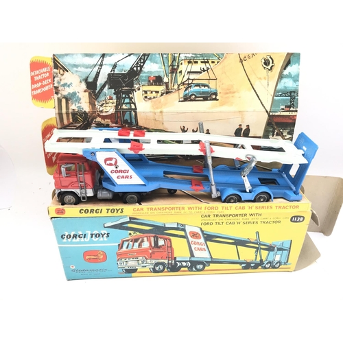 271 - A Boxed Corgi Car Transporter With Ford Tilt Cab H Series Tractor. #1138. No Reserve..