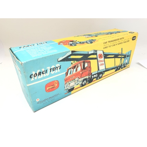 271 - A Boxed Corgi Car Transporter With Ford Tilt Cab H Series Tractor. #1138. No Reserve..