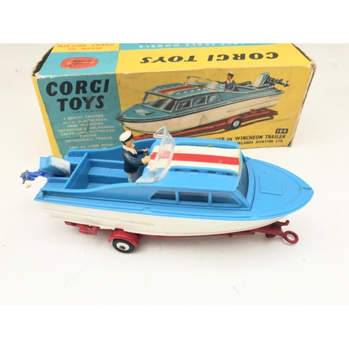 276 - A Boxed Corgi Dolphin 20 Cruiser On Wincheon Trailer. #104 No Reserve.