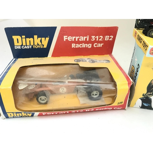 284 - A Boxed Corgi Avengers Gift Set In Repro Box. (Cars are Playworn) and a Dinky Ferrari 312 /B2 Racing... 