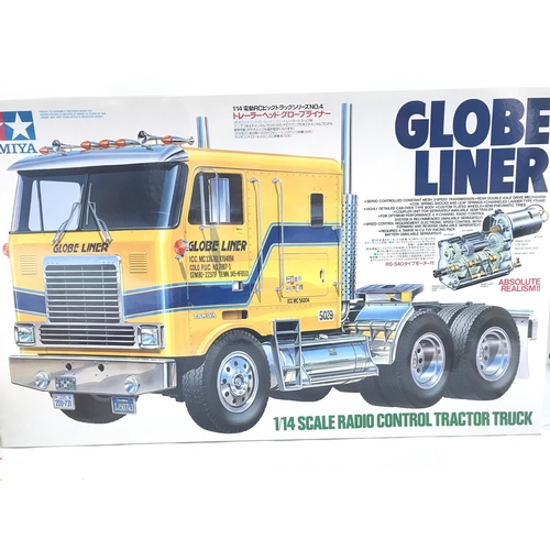 286 - A Boxed Tamiya Globe Liner 1/14 Scale Radio Control Tractor Truck Model Kit. No Reserve.