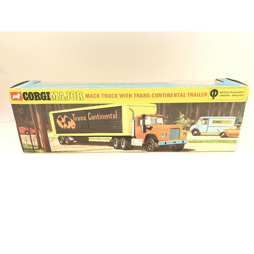 303 - A Boxed Corgi Mack Truck With TransContinental Trailer #1100. Box Is Worn. No Reserve.