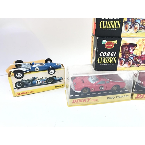 320 - A Collection of Boxed Dinky Toys and Corgi Classics. A Dino Ferrari. A Volvo 1800S. A Matra F1. A Lo... 