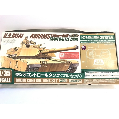 322 - A Boxed Tamiya Radio Controlled Abrams Main Battle Tank Kit. 1/35 Scale. No Reserve.