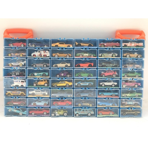 336 - A Collection of Hot Wheels Cars In a multibrick Car Case. No Reserve.