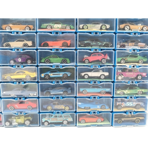 336 - A Collection of Hot Wheels Cars In a multibrick Car Case. No Reserve.