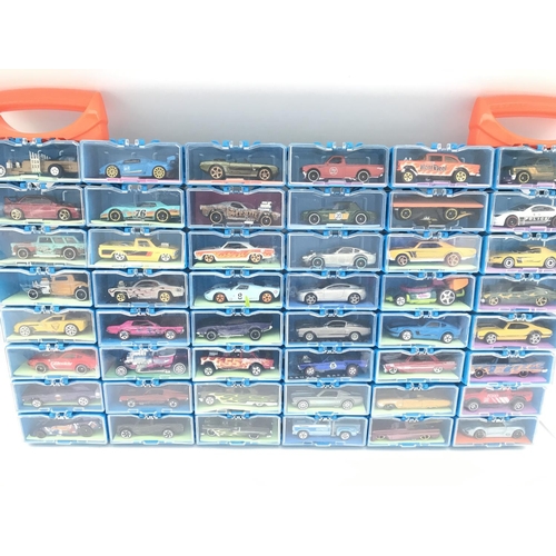 337 - A Collection of Hot Wheels Cars In a multibrick Car Case. No Reserve.