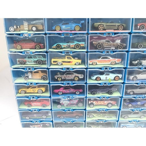 337 - A Collection of Hot Wheels Cars In a multibrick Car Case. No Reserve.