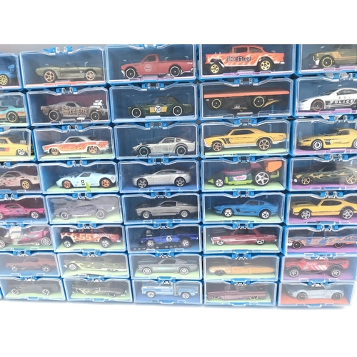 337 - A Collection of Hot Wheels Cars In a multibrick Car Case. No Reserve.