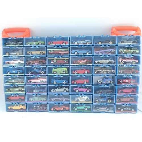 339 - A Collection of Hot Wheels Cars In a multibrick Car Case. No Reserve.