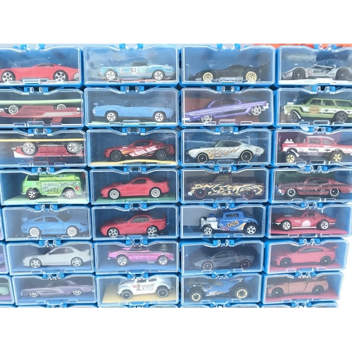 339 - A Collection of Hot Wheels Cars In a multibrick Car Case. No Reserve.