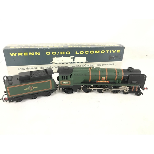 34 - A Boxed Wrenn 00 Gauge West Country Class 34005 Barnstaple in BR Green. Wrong Box.