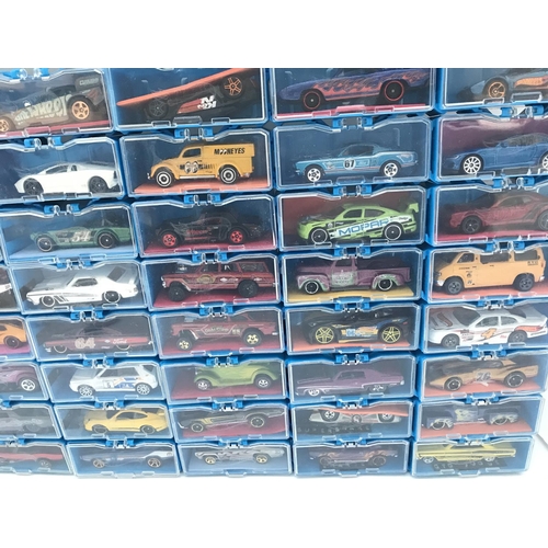 340 - A Collection of Hot Wheels Cars In a multibrick Car Case. No Reserve.