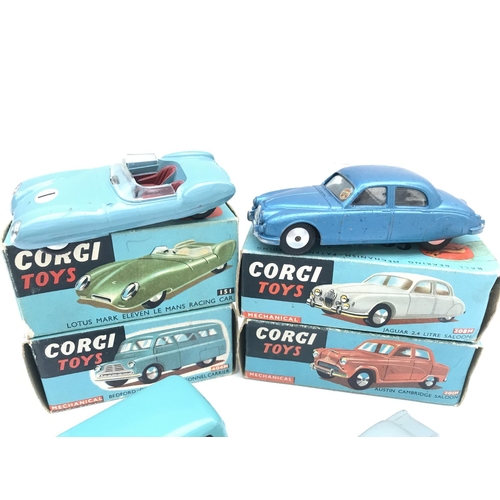 348 - 4 X Boxed Corgi Vehicles including a Lotus Mark Eleven Le Mans Racing Car #151. A Jaguar 2.4 Litre S... 