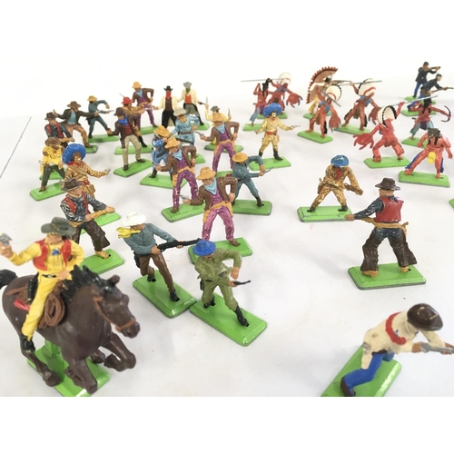 471 - A collection of Britains Deetail figures featuring Cowboys..Indians..US army and confederate.. No re... 