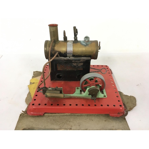 473 - A Mamod model static live steam engine with A Minature machines tool steam hammer.No reserve with or... 