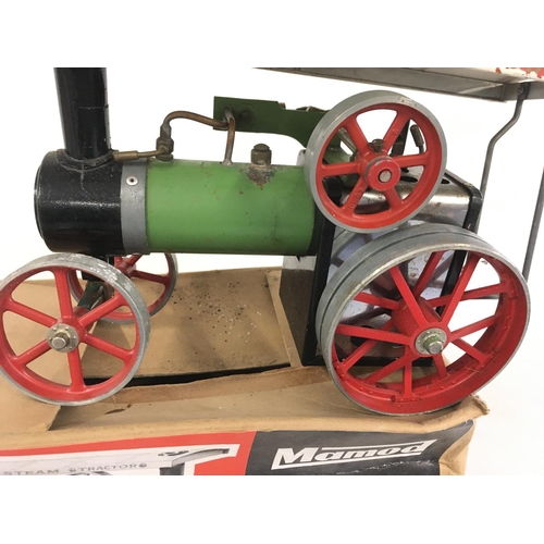 474 - A boxed Mamod Traction Engine TE.1. Includes spirit lamp..filler funnel..steering extension. No rese... 